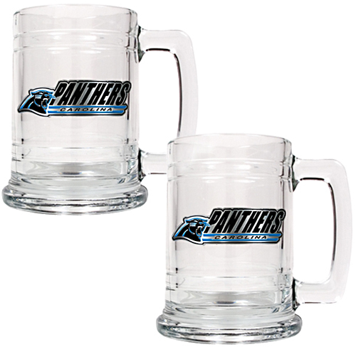 NFL Carolina Panthers 2pc Glass Tankard Set