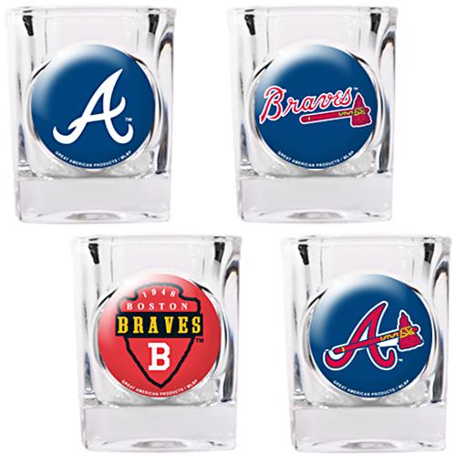 MLB Atlanta Braves 4pc Collector's Shot Glass Set