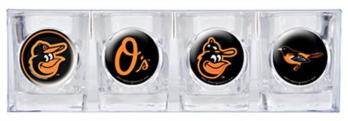 MLB Orioles 4pc Collector's Shot Glass Set