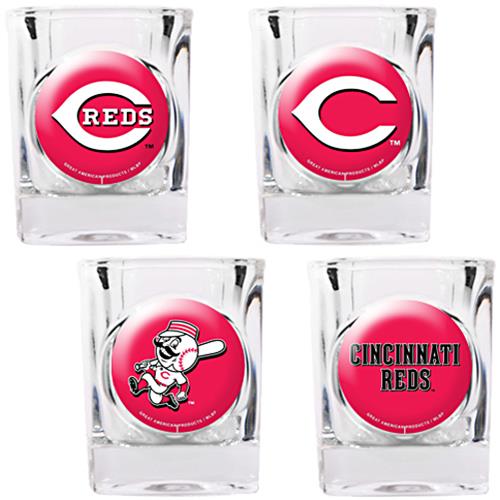 MLB Cincinnati Reds 4pc Collector's Shot Glass Set