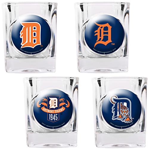 MLB Detroit Tigers 4pc Collector's Shot Glass Set