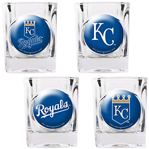 MLB KC Royals 4pc Collector's Shot Glass Set