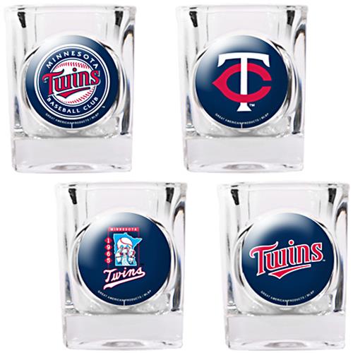 MLB Minnesota Twins 4pc Collector's Shot Glass Set