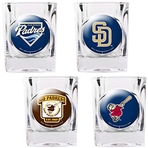 MLB SD Padres 4pc Collector's Shot Glass Set