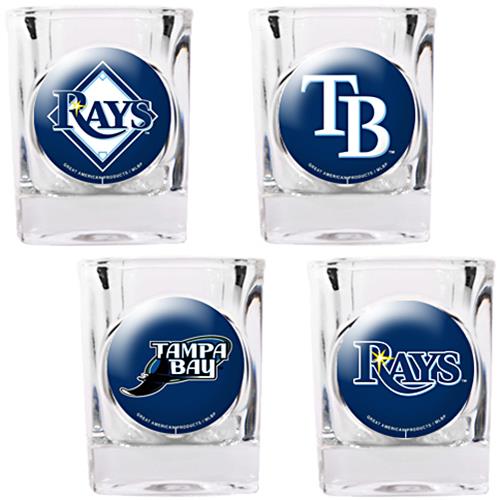 MLB Tampa Bay Rays 4pc Collector's Shot Glass Set