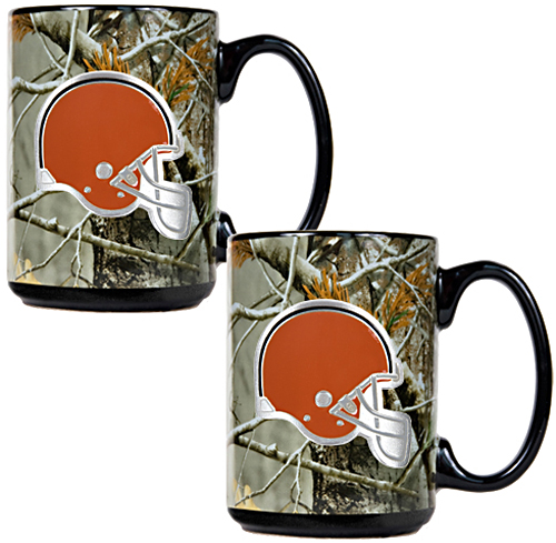 NFL Cleveland Browns 2pc Open Field Coffee Mug Set