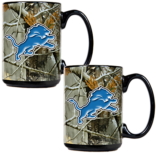 NFL Detroit Lions 2pc Open Field Coffee Mug Set
