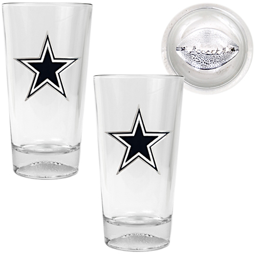 NFL Dallas Cowboys Football Base Pint Glass Set