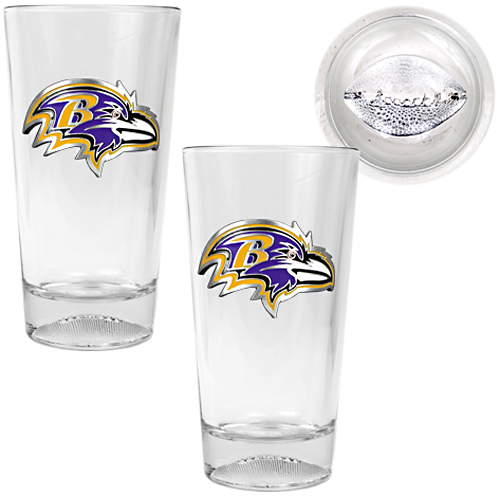 NFL Baltimore Ravens Football Base Pint Glass Set