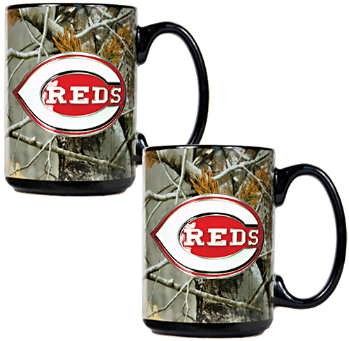 MLB Cincinnati Reds 2pc Open Field Coffee Mug Set