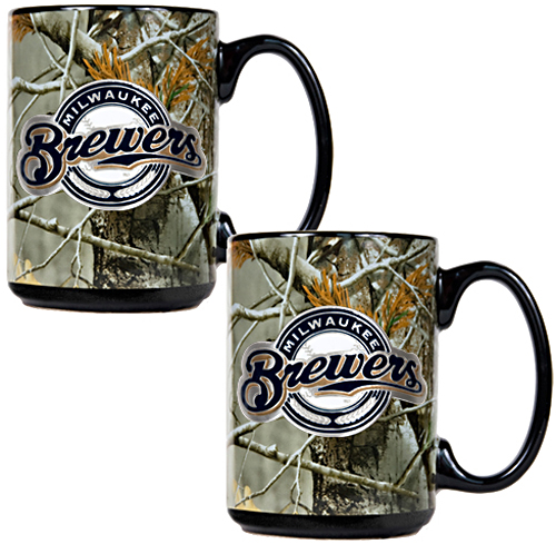 MLB Milwaukee Brewer 2pc Open Field Coffee Mug Set