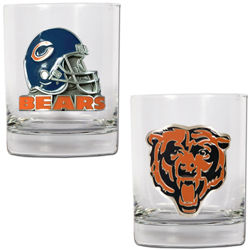 NFL Chicago Bears 14oz Rocks Glass 2 piece Set