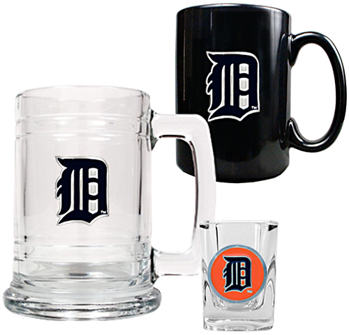 MLB Tigers Tankard, Coffee Mug & Shot Glass Set