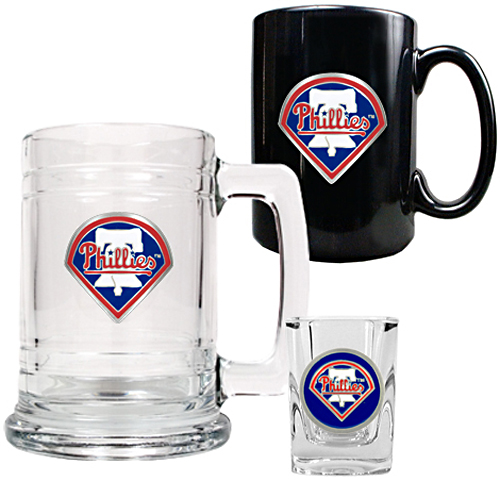 MLB Phillies Tankard, Coffee Mug & Shot Glass Set