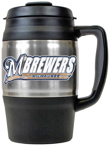 MLB Milwaukee Brewers Large Heavy Duty Travel Mug
