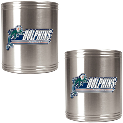 NFL Miami Dolphins Stainless Steel Can Holders