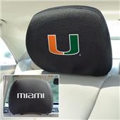 Fan Mats University of Miami Head Rest Covers