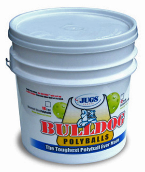 JUGS Bucket of Bulldog Softball Polyballs