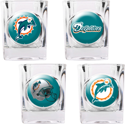 NFL Miami Dolphins 4pc Collector's Shot Glass Set