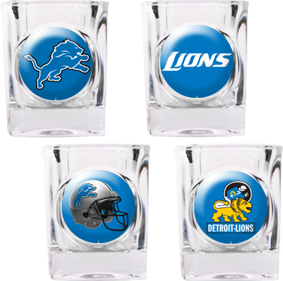 NFL Detroit Lions 4pc Collector's Shot Glass Set
