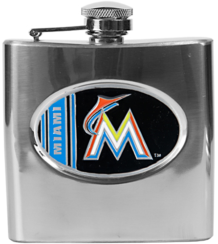 MLB Miami Marlins 6oz Stainless Steel Flask