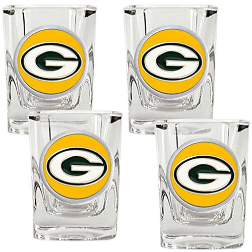 NFL Green Bay Packers 4pc Square Shot Glass Set