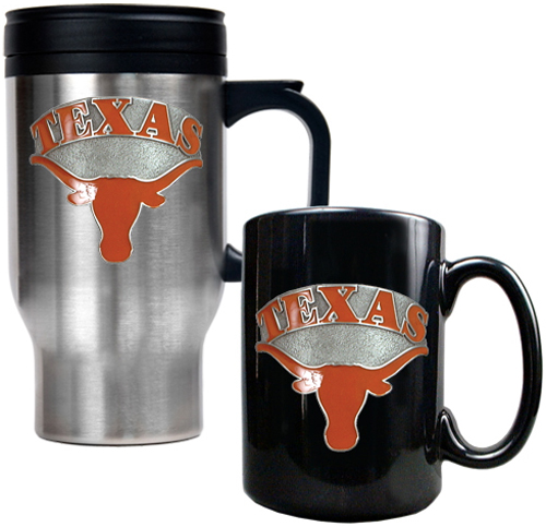 NCAA Texas Longhorns Travel Mug & Coffee Mug Set