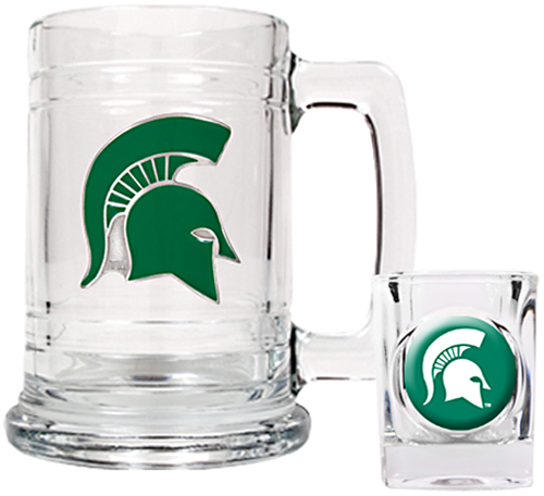 NCAA Michigan State Spartans Boilermaker Set