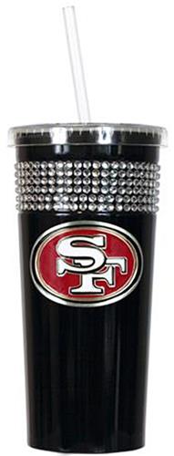 NFL San Francisco 49ers Bling Tumbler w/ Straw