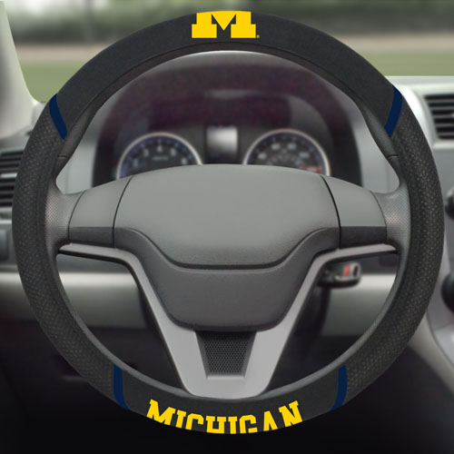 Fan Mats NCAA Michigan Steering Wheel Cover