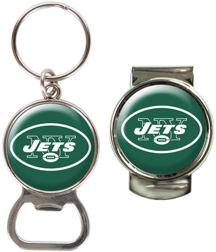 NFL New York Jets Bottle Opener/Money Clip Set