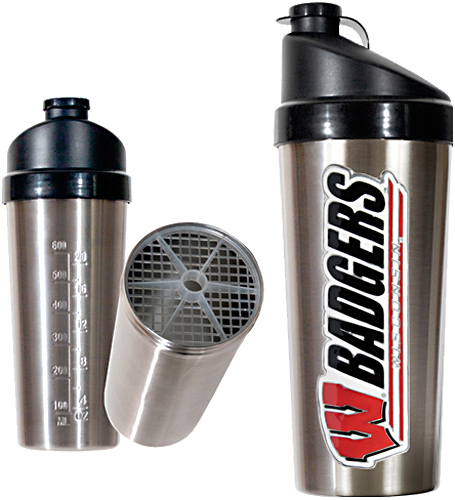 NCAA Wisconsin Badgers Stainless Protein Shaker