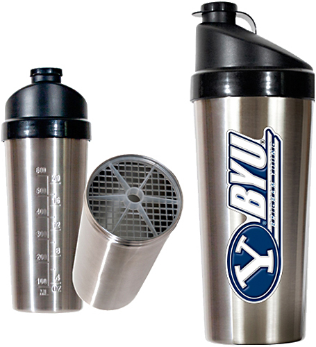 NCAA Brigham Young Cougar Stainless Protein Shaker