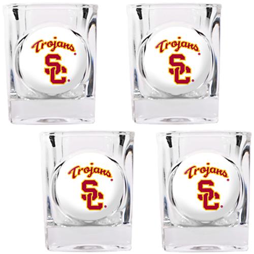 NCAA USC Trojans 4pc Square Shot Glass Set