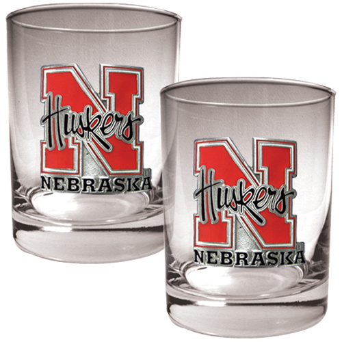 NCAA Nebraska Cornhuskers 2pc Rocks Glass Set
