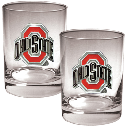 NCAA Ohio State Buckeyes 2pc Rocks Glass Set