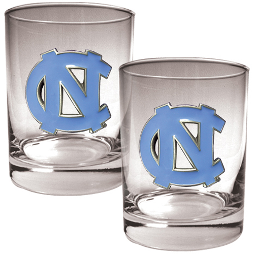 NCAA North Carolina Tar Heels 2pc Rocks Glass Set