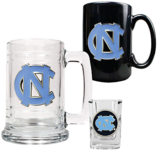 NC Tar Heels Tankard, Coffee Mug & Shot Glass Set
