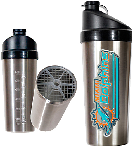 NFL Miami Dolphins Stainless Steel Protein Shaker