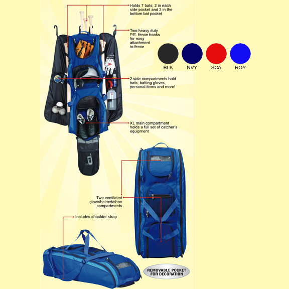 Premium Custom Baseball /Softball Personal Roller Bags Baseball