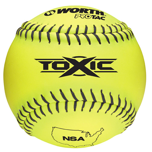 12 Balles De Softball Worth TOXIC NSA Pro Tac - Couleur Jaune - Neuves Sous Emballage
