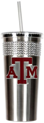 NCAA Texas A&M Aggie Stainless Bling Tumbler Straw