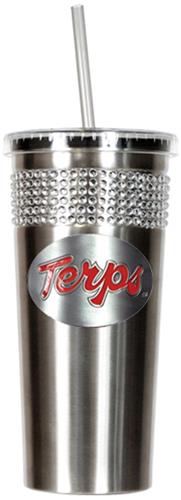 NCAA Maryland Stainless Bling Tumbler Straw