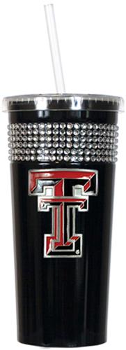 NCAA Texas Tech Black Bling Tumbler w/Straw