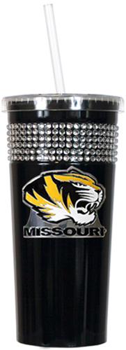 NCAA Missouri Tigers Black Bling Tumbler w/Straw
