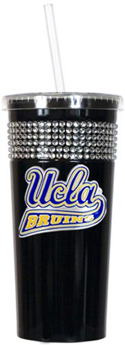 NCAA UCLA Bruins Black Bling Tumbler w/Straw