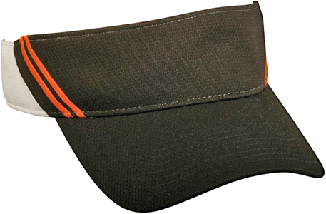 OC Sports Visor with 2 Rows of Contrast Stitching. Embroidery is available on this item.