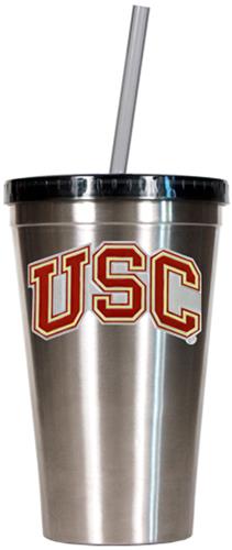 NCAA USC Trojans Stainless Steel 16oz Tumbler