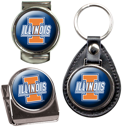 NCAA Illinois Key Chain Money Clip & Magnet Set