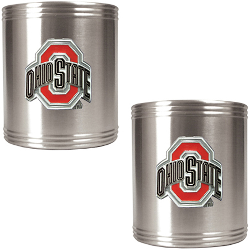NCAA Ohio State 2pc Stainless Steel Can Holder Set